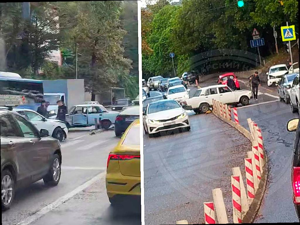 На спуске с Мамайского перевала в сторону Дагомыса произошло дорожно-транспортное происшествие, которое привело к парализации движения. Два автомобиля столкнулись на выезде со 2-го отделения, что привело к перекрытию одной полосы движения. Транспорт вынужден объезжать место аварии по встречной стороне, что приводит к серьезным заторам.